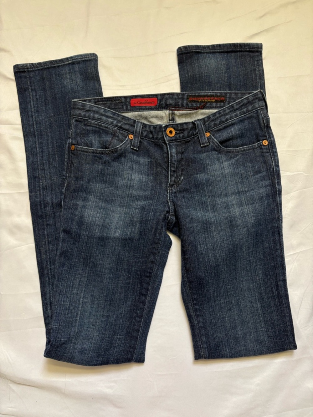 Ag Adriano Goldschmied Straight Leg Dark Blue Jeans - Size 25